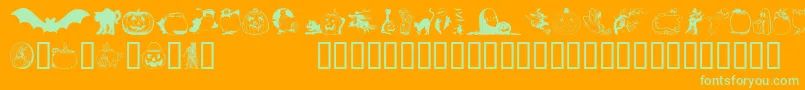 Weitere Informationen zur HelloweenVersion2-Schriftart HelloweenVersion2-Schriftart – Grüne Schriften auf orangefarbenem Hintergrund
