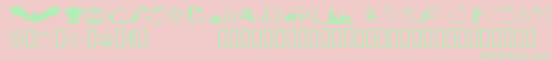 Fonte HelloweenVersion2 – fontes verdes em um fundo rosa