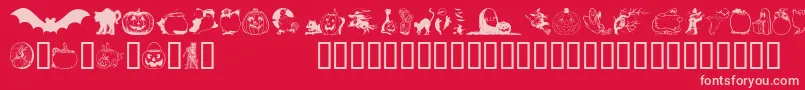 HelloweenVersion2 Font – Pink Fonts on Red Background