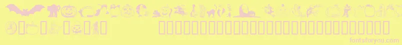 フォントHelloweenVersion2 – ピンクのフォント、黄色の背景