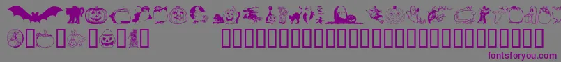 フォントHelloweenVersion2 – 紫色のフォント、灰色の背景