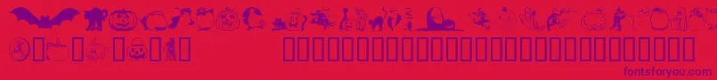 Fonte HelloweenVersion2 – fontes roxas em um fundo vermelho