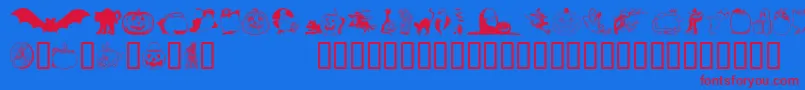 HelloweenVersion2 Font – Red Fonts on Blue Background