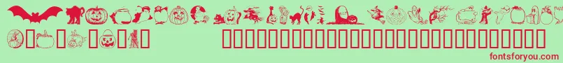 HelloweenVersion2 Font – Red Fonts on Green Background
