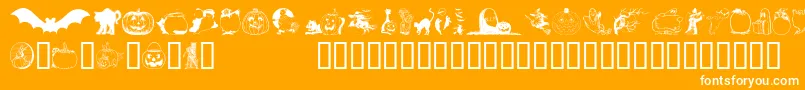 Saiba mais sobre a fonte HelloweenVersion2 Fonte HelloweenVersion2 – fontes brancas em um fundo laranja