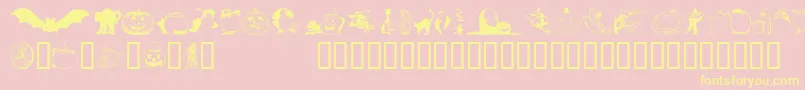 HelloweenVersion2 Font – Yellow Fonts on Pink Background