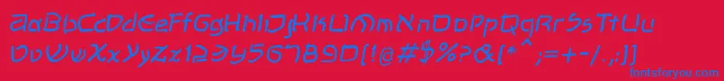 ShalomOblique Font – Blue Fonts on Red Background