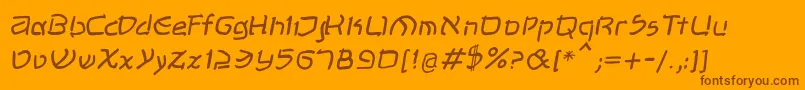 フォントShalomOblique – オレンジの背景に茶色のフォント