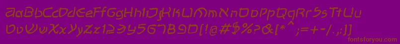 ShalomOblique Font – Brown Fonts on Purple Background