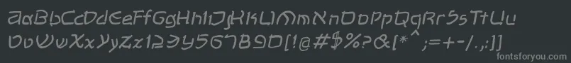 フォントShalomOblique – 黒い背景に灰色の文字