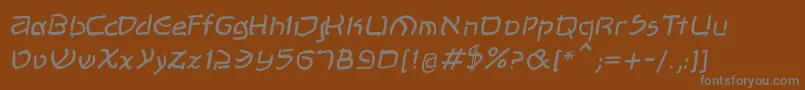 フォントShalomOblique – 茶色の背景に灰色の文字