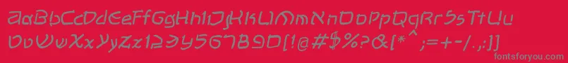 Fonte ShalomOblique – fontes cinzas em um fundo vermelho