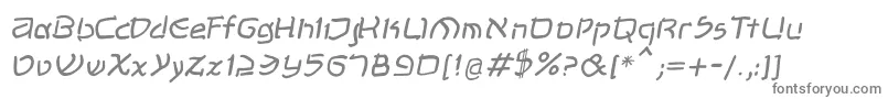 フォントShalomOblique – 白い背景に灰色の文字