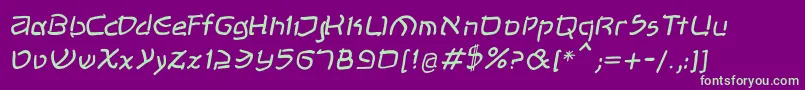 ShalomOblique Font – Green Fonts on Purple Background