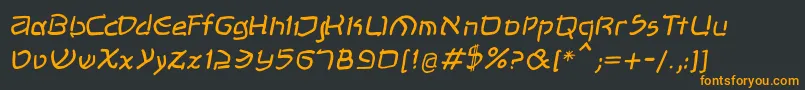 Шрифт ShalomOblique – оранжевые шрифты на чёрном фоне