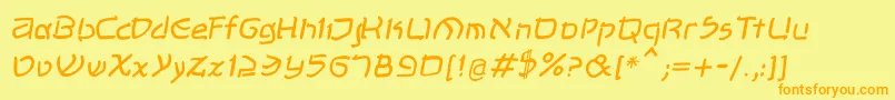 ShalomOblique Font – Orange Fonts on Yellow Background