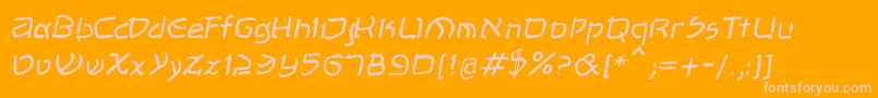 フォントShalomOblique – オレンジの背景にピンクのフォント