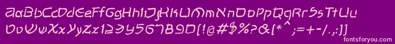 ShalomOblique Font – Pink Fonts on Purple Background