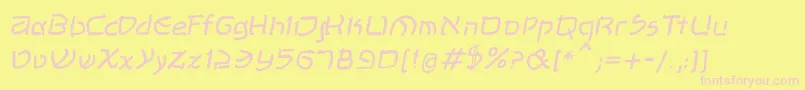 ShalomOblique-Schriftart – Rosa Schriften auf gelbem Hintergrund