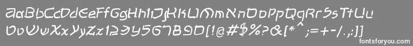 Шрифт ShalomOblique – белые шрифты на сером фоне