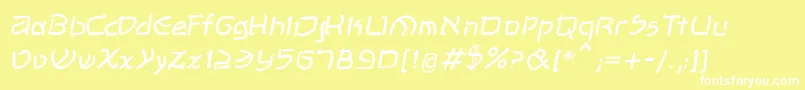 ShalomOblique Font – White Fonts on Yellow Background