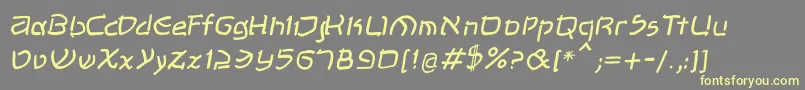 ShalomOblique Font – Yellow Fonts on Gray Background