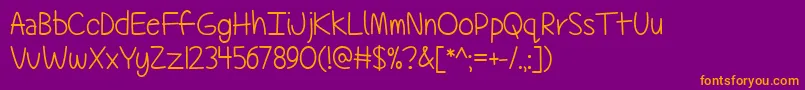 TechnicallyButNotActuallyTtf Font – Orange Fonts on Purple Background