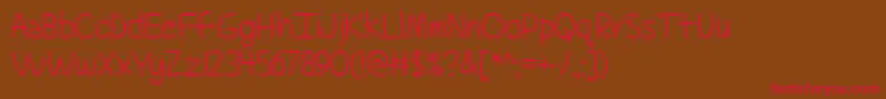 TechnicallyButNotActuallyTtf Font – Red Fonts on Brown Background