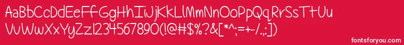 TechnicallyButNotActuallyTtf-Schriftart – Weiße Schriften auf rotem Hintergrund
