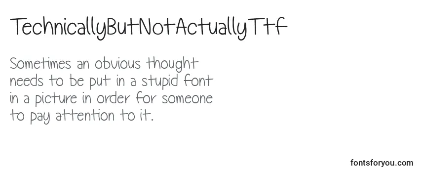 TechnicallyButNotActuallyTtf-fontti