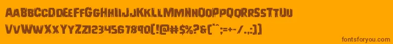 Leatherfaceexpand Font – Brown Fonts on Orange Background