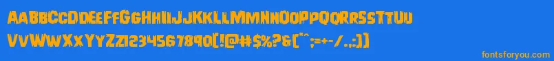 Leatherfaceexpand Font – Orange Fonts on Blue Background