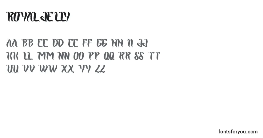 Schriftart RoyalJelly – Alphabet, Zahlen, spezielle Symbole