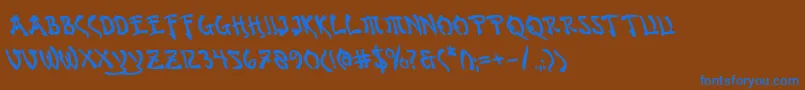 Bushidobl Font – Blue Fonts on Brown Background