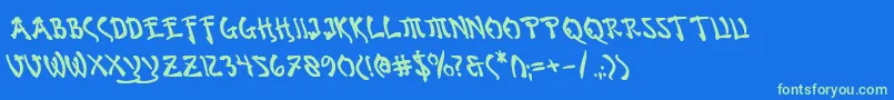 Bushidobl Font – Green Fonts on Blue Background