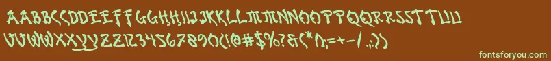 Bushidobl Font – Green Fonts on Brown Background