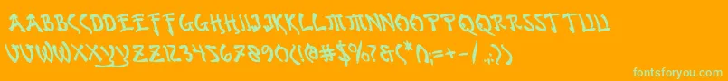 Bushidobl Font – Green Fonts on Orange Background