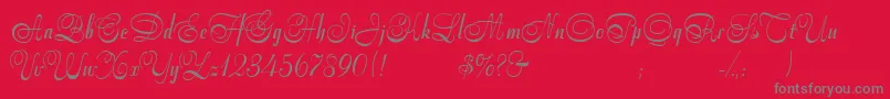 StradivariScript Font – Gray Fonts on Red Background