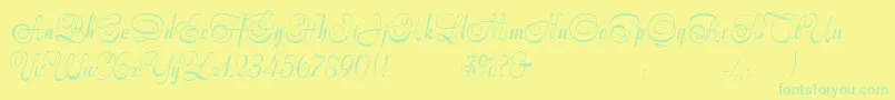 Подробнее о шрифте StradivariScript Шрифт StradivariScript – зелёные шрифты на жёлтом фоне