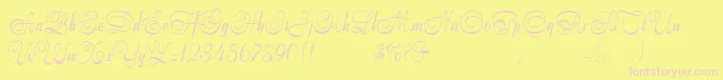 StradivariScript Font – Pink Fonts on Yellow Background
