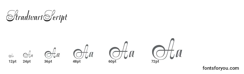 Размеры шрифта StradivariScript