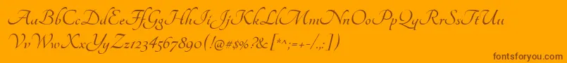 TangerineBold-fontti – ruskeat fontit oranssilla taustalla