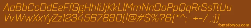 Quarcaextbookitalic Font – Orange Fonts on Brown Background