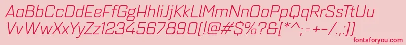 Quarcaextbookitalic Font – Red Fonts on Pink Background