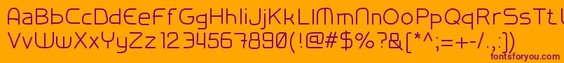 Testfonthf-Schriftart – Violette Schriften auf orangefarbenem Hintergrund