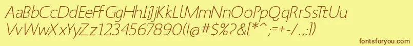 ManksansOblique Font – Brown Fonts on Yellow Background