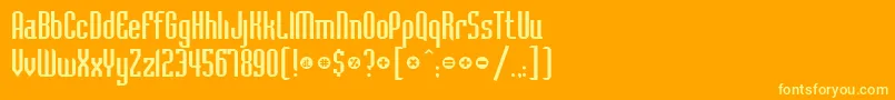 Bodiac Font – Yellow Fonts on Orange Background