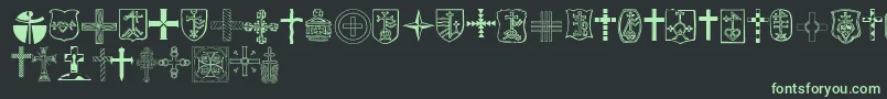 ChristianCrossesIv-fontti – vihreät fontit mustalla taustalla