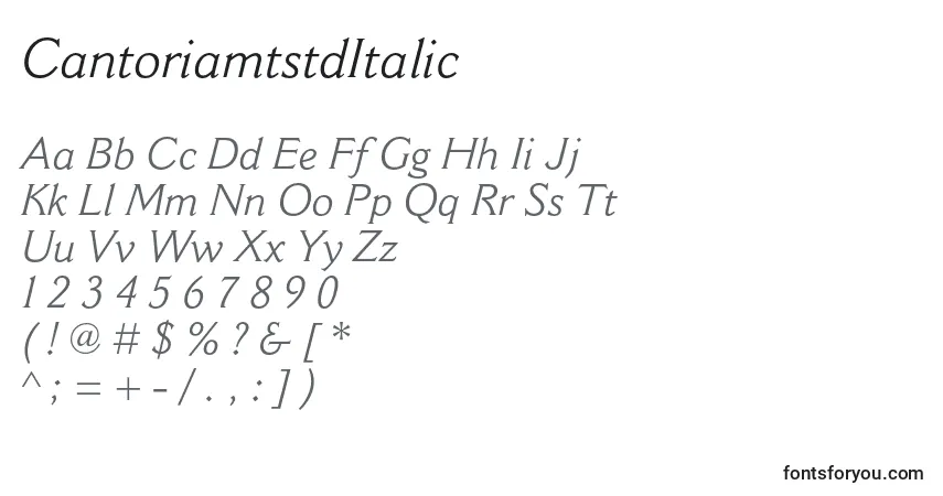 Fuente CantoriamtstdItalic - alfabeto, números, caracteres especiales