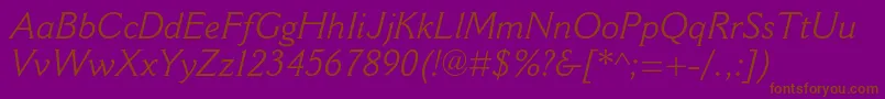 CantoriamtstdItalic Font – Brown Fonts on Purple Background